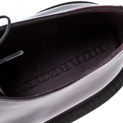 Pre Owned Burberry Burgundy Leather Lace Up Platform Creepers Size 45