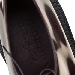 Burberry Burgundy Leather Lace Up Platform Creepers Size 45