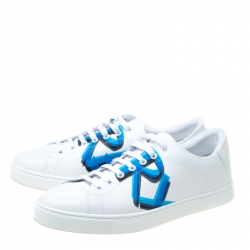Burberry White Leather Albert Sneakers Size 43.5