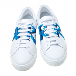 Burberry White Leather Albert Sneakers Size 43.5
