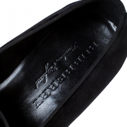 Burberry Black Velvet Tassel Slip On Loafers Size 45.5