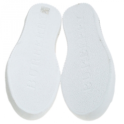 Pre Owned Burberry White Canvas Kingly Sneakers Size 46