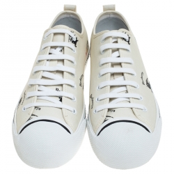 Pre Owned Burberry White Canvas Kingly Sneakers Size 46