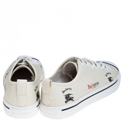 Pre Owned Burberry White Canvas Kingly Sneakers Size 46
