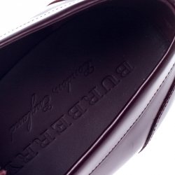 Pre Owned Burbery Dark Burgundy Leather Bedmont Loafers Size 42.5