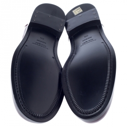 Pre Owned حذاء لوفرز بربري بدمونت جلد عنابي داكن مقاس 45.5