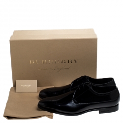 Pre Owned Burberry Black Leather Cranbrook Lace Up Derby Size 42