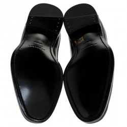 Pre Owned Burberry Black Leather Cranbrook Lace Up Derby Size 42