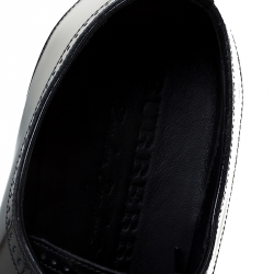 Pre Owned Burberry Black Leather Cranbrook Lace Up Derby Size 42
