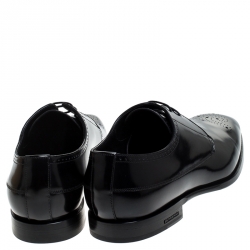 Pre Owned Burberry Black Leather Cranbrook Lace Up Derby Size 42