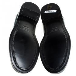 Pre Owned Burberry Dark Green Leather Bedmont Loafer Size 44