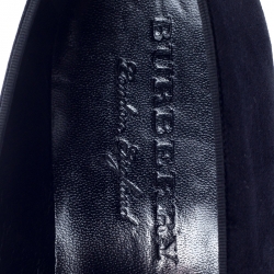 Pre Owned Burberry Black Velvet Tassel Loafers Size 44.5