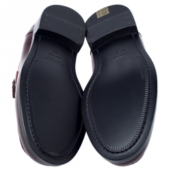 Burbery Burgundy Leather Bedmont Penny Loafers Size 44.5