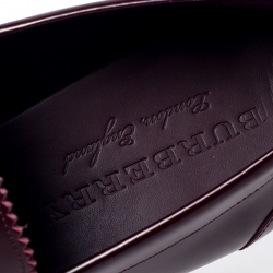 Burbery Burgundy Leather Bedmont Penny Loafers Size 44.5