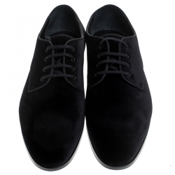Burberry Black Velvet Menning Derby Size 44.5