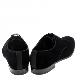 Burberry Black Velvet Menning Derby Size 44.5