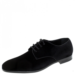 Burberry Black Velvet Menning Derby Size 44.5