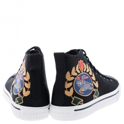 Burberry Black Canvas Kingly High Top Sneakers Size 44.5