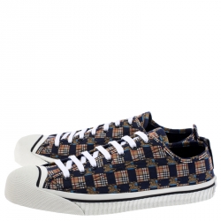 Burberry Multicolor Printed Fabric Kingly Low Top Sneakers Size 44