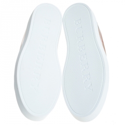 مملوكة مسبقًا Burberry Beige Nova Check PVC and Canvas Westford Low Top Sneakers Size 41