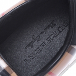 مملوكة مسبقًا Burberry Beige Nova Beige PVC and Canvas Westford Low Top Sneakers Size 39.5