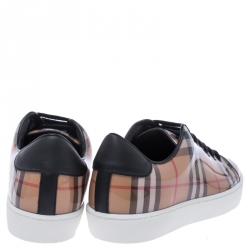 مملوكة مسبقًا Burberry Beige Nova Beige PVC and Canvas Westford Low Top Sneakers Size 39.5