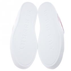 مملوكة مسبقًا Burberry Beige Nova Beige PVC and Canvas Westford Low Top Sneakers Size 39.5