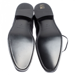 مملوكة مسبقًا حذاء أوكسفورد بربري برباط قطيفة أسود مقاس 46