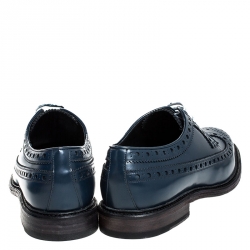 Burberry Blue Brogue Leather Alexton Lace Up Derby Size 41.5