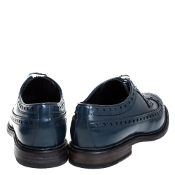 مملوكة مسبقًا Burberry Blue Brogue Leather Alexton Lace Up Derby Size 44