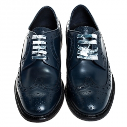 مملوكة مسبقًا Burberry Blue Brogue Leather Alexton Lace Up Derby Size 44