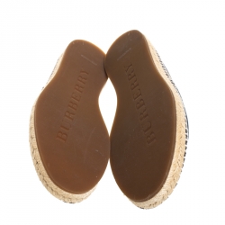 مملوكة مسبقًا حذاء فلات إسبادريل بربري كانفاس مربعات هوس مصبوغ أزرق مقاس 42