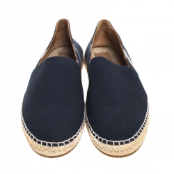 مملوكة مسبقًا حذاء فلات إسبادريل بربري كانفاس مربعات هوس مصبوغ أزرق مقاس 42