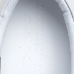 Pre Owned حذاء رياضي بربري البيرت جلد أبيض مقاس 45