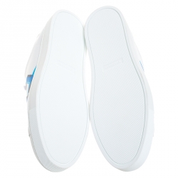 Pre Owned حذاء رياضي بربري البيرت جلد أبيض مقاس 45