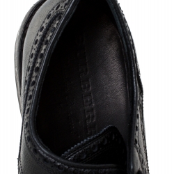 Pre Owned Burberry Black Brogue Leather Rayford Derby Size 43