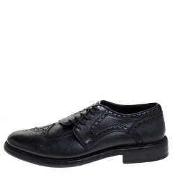 Pre Owned Burberry Black Brogue Leather Rayford Derby Size 43