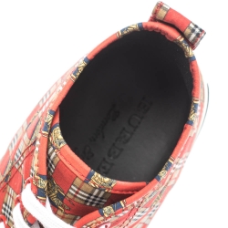 Burberry Red Canvas Kingly Print High Top Sneakers Size 44.5
