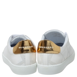 Pre Owned Burberry White Leather Westford Low Top Sneakers Size 42