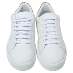 Pre Owned Burberry White Leather Westford Low Top Sneakers Size 42