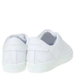 Pre Owned Burberry White Leather Westford Low Top Sneakers Size 41