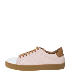 Pre Owned Burberry Two Leather Westford Low Top Sneakers Size 42