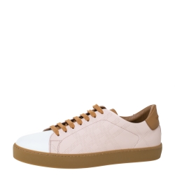 Pre Owned Burberry Two Leather Westford Low Top Sneakers Size 42