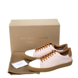 Pre Owned Burberry Two Leather Westford Low Top Sneakers Size 42
