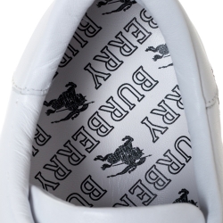 Pre Owned Burberry White Leather Timsbury Low Top Sneakers Size 46