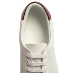 Burberry White Perforated Leather Albert Low Top Sneakers Size 46