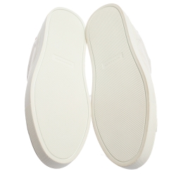 Burberry White Perforated Leather Albert Low Top Sneakers Size 46
