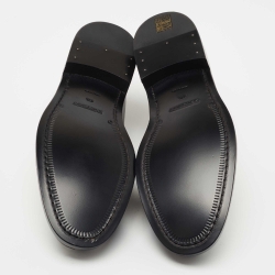 Pre Owned Burberry Black Leather and Vintage Check Brogue Derby Size 43.5