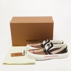 Pre Owned Burberry Multicolor Canvas Gauden Slip On Sneakers Size 44.5
