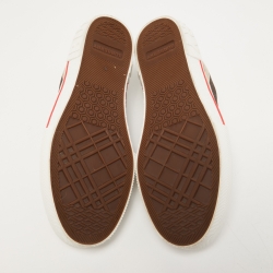 Pre Owned Burberry Multicolor Canvas Gauden Slip On Sneakers Size 44.5